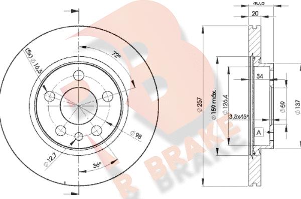 R Brake 78RBD24683 - Гальмівний диск autocars.com.ua