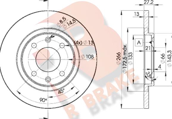 R Brake 78RBD24692 - Гальмівний диск autocars.com.ua