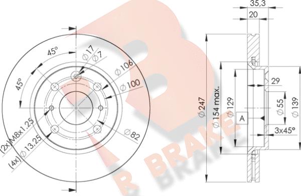 R Brake 78RBD24700 - Гальмівний диск autocars.com.ua