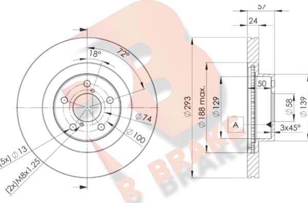 R Brake 78RBD24702 - Гальмівний диск autocars.com.ua