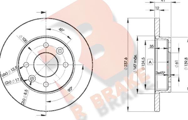 R Brake 78RBD24705 - Гальмівний диск autocars.com.ua