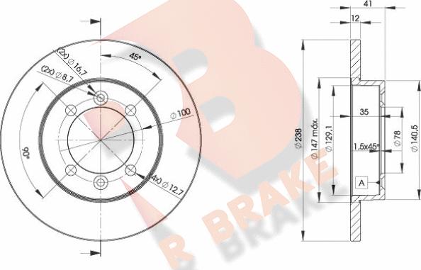 R Brake 78RBD24706 - Гальмівний диск autocars.com.ua