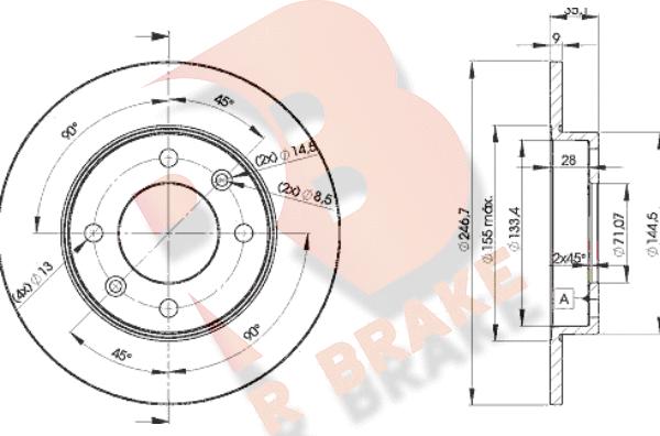 R Brake 78RBD24746 - Гальмівний диск autocars.com.ua