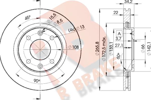 R Brake 78RBD24750 - Гальмівний диск autocars.com.ua