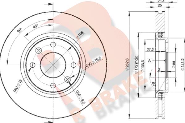 R Brake 78RBD24752 - Гальмівний диск autocars.com.ua