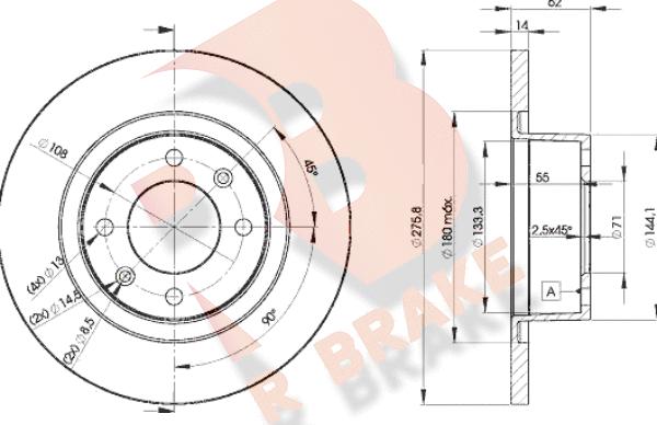 R Brake 78RBD24754 - Гальмівний диск autocars.com.ua