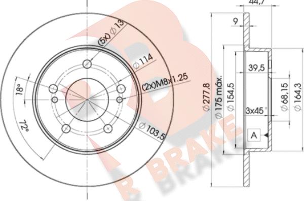 R Brake 78RBD25059 - Гальмівний диск autocars.com.ua