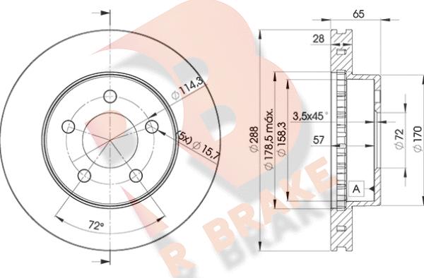 R Brake 78RBD25121 - Гальмівний диск autocars.com.ua