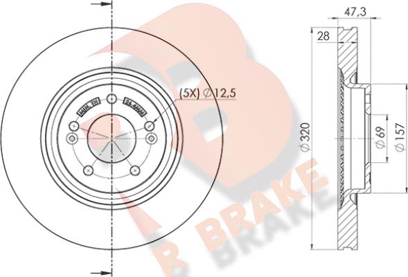 R Brake 78RBD25271 - Гальмівний диск autocars.com.ua