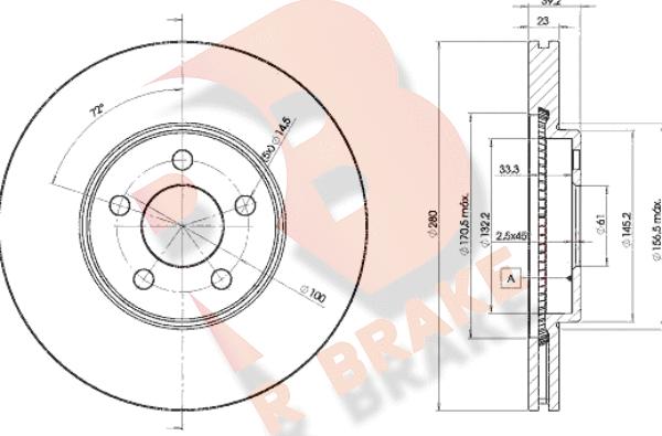 R Brake 78RBD25300 - Тормозной диск autodnr.net