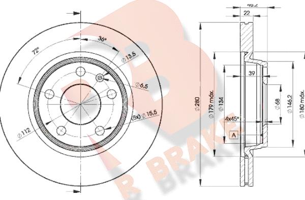 R Brake 78RBD25301 - Гальмівний диск autocars.com.ua