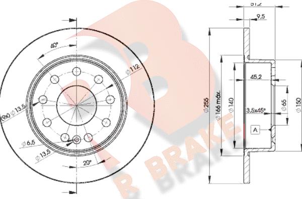 R Brake 78RBD25616 - Гальмівний диск autocars.com.ua