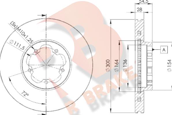 R Brake 78RBD25630 - Гальмівний диск autocars.com.ua