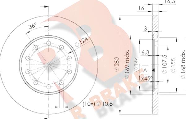 R Brake 78RBD25631 - Гальмівний диск autocars.com.ua