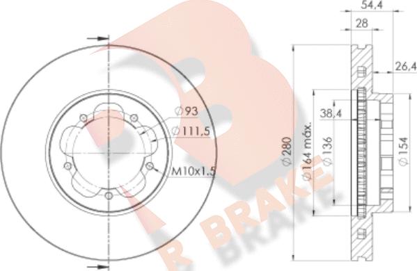 R Brake 78RBD25632 - Гальмівний диск autocars.com.ua