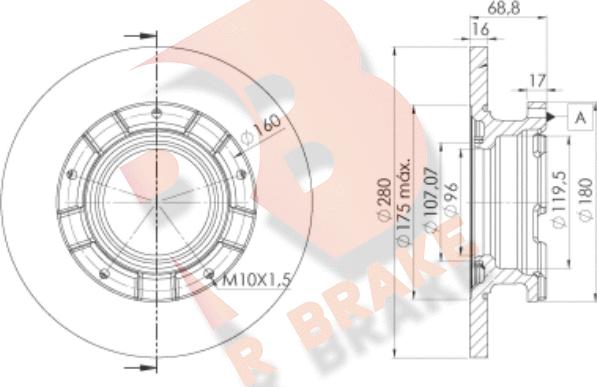 R Brake 78RBD25633 - Тормозной диск autodnr.net