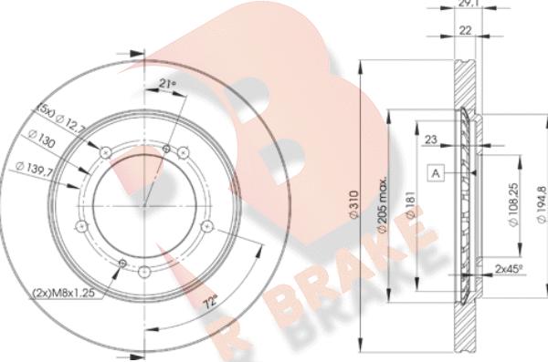 R Brake 78RBD26010 - Гальмівний диск autocars.com.ua