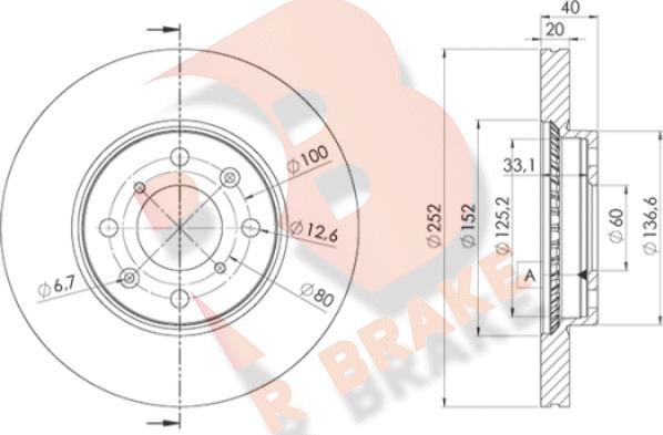 R Brake 78RBD26035 - Гальмівний диск autocars.com.ua