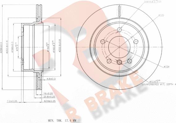 R Brake 78RBD26087 - Гальмівний диск autocars.com.ua