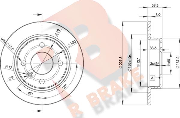 R Brake 78RBD26165 - Гальмівний диск autocars.com.ua