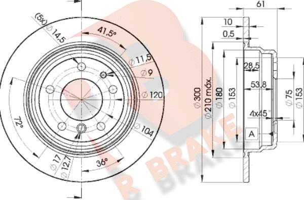 R Brake 78RBD26668 - Гальмівний диск autocars.com.ua