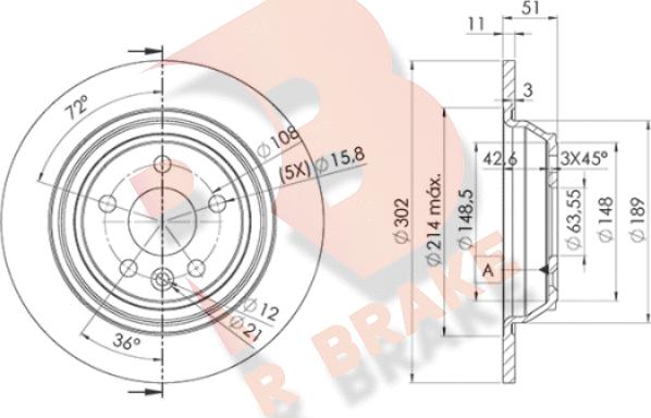 R Brake 78RBD26769 - Гальмівний диск autocars.com.ua