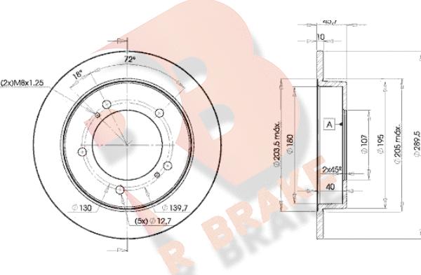 R Brake 78RBD26970 - Гальмівний диск autocars.com.ua