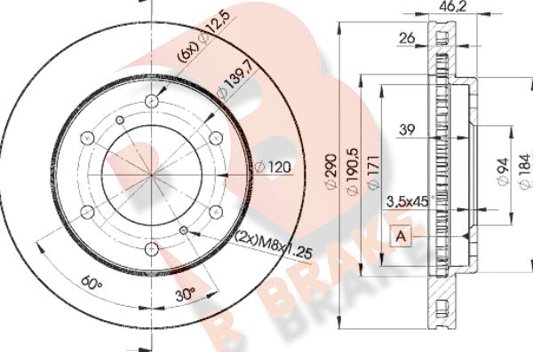 R Brake 78RBD27116 - Гальмівний диск autocars.com.ua