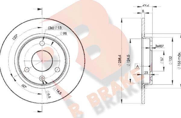 R Brake 78RBD27199 - Гальмівний диск autocars.com.ua