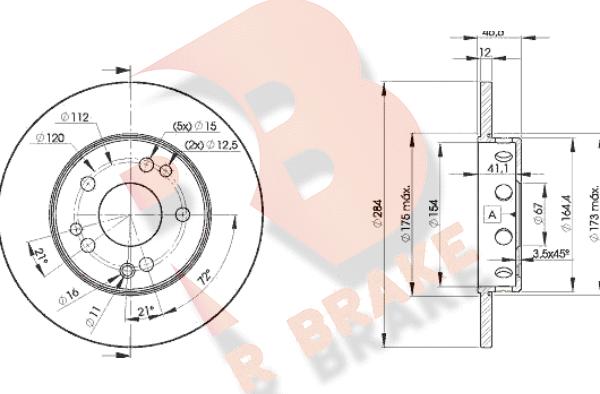 R Brake 78RBD27210 - Гальмівний диск autocars.com.ua