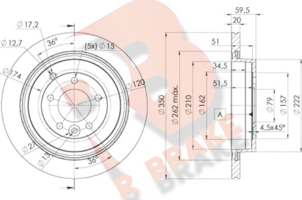 R Brake 78RBD27363 - Гальмівний диск autocars.com.ua