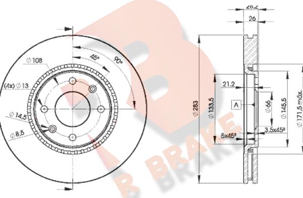 R Brake 78RBD27406 - Тормозной диск autodnr.net