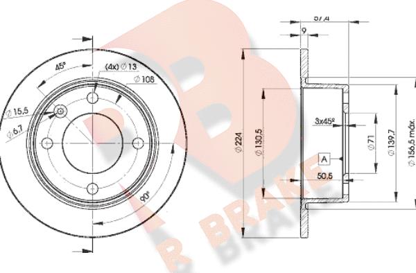 R Brake 78RBD27811 - Гальмівний диск autocars.com.ua