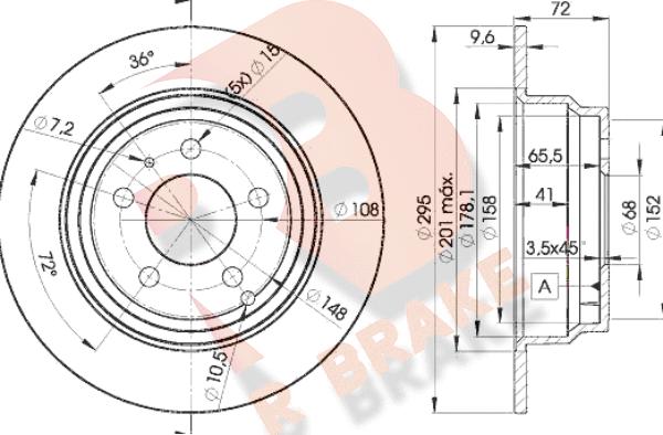 R Brake 78RBD27940 - Гальмівний диск autocars.com.ua