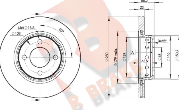 R Brake 78RBD28011 - Тормозной диск autodnr.net