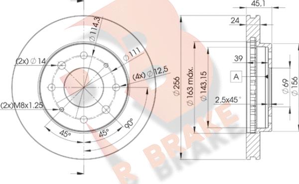 R Brake 78RBD28107 - Гальмівний диск autocars.com.ua