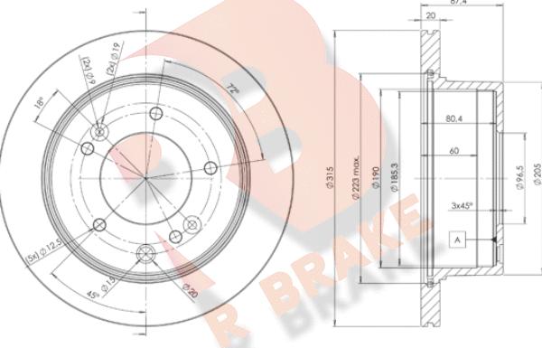 R Brake 78RBD28411 - Тормозной диск autodnr.net