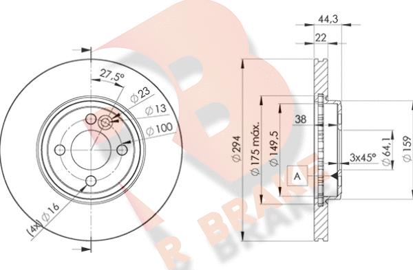 R Brake 78RBD28570 - Гальмівний диск autocars.com.ua