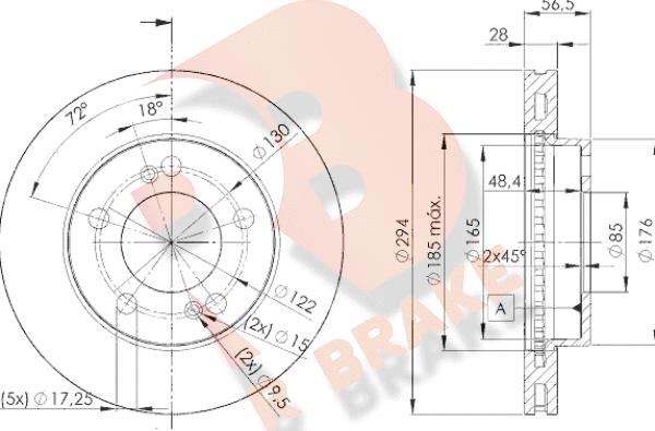 R Brake 78RBD28674 - Гальмівний диск autocars.com.ua