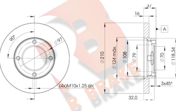 R Brake 78RBD28702 - Гальмівний диск autocars.com.ua