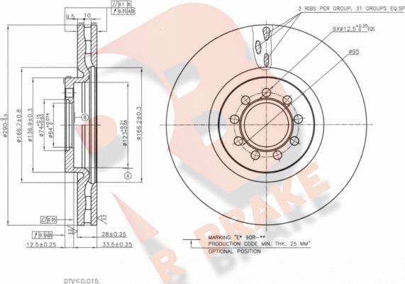 R Brake 78RBD28762 - Гальмівний диск autocars.com.ua