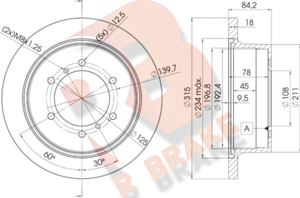 R Brake 78RBD28797 - Гальмівний диск autocars.com.ua