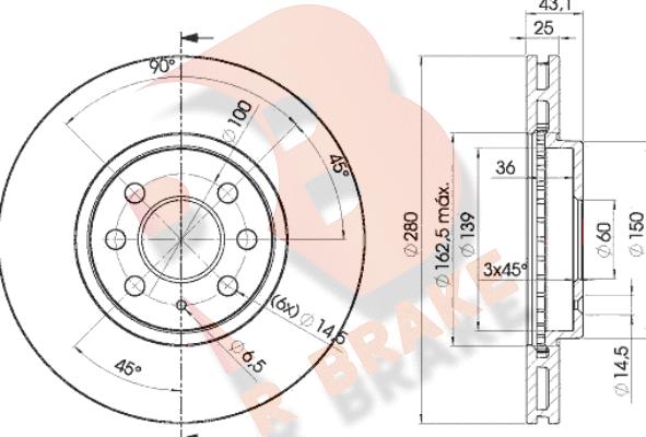 R Brake 78RBD29007 - Гальмівний диск autocars.com.ua