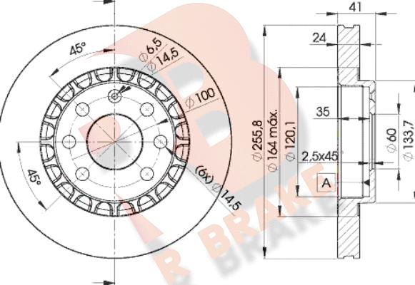 R Brake 78RBD29042 - Гальмівний диск autocars.com.ua