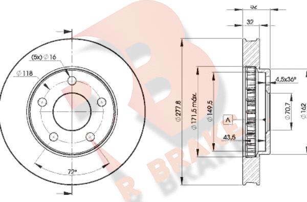 R Brake 78RBD29057 - Гальмівний диск autocars.com.ua