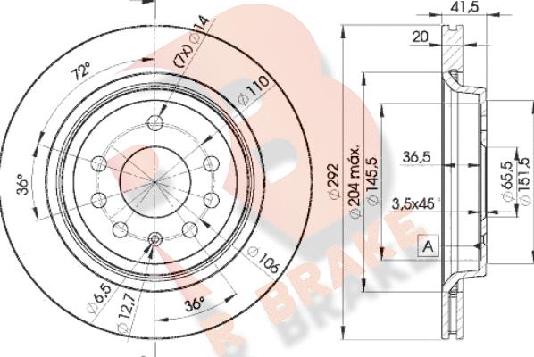 R Brake 78RBD29114 - Гальмівний диск autocars.com.ua