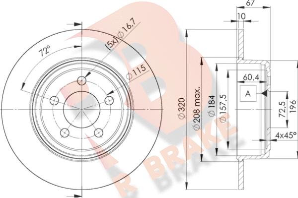 R Brake 78RBD29198 - Гальмівний диск autocars.com.ua