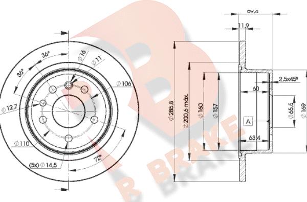 R Brake 78RBD29211 - Гальмівний диск autocars.com.ua