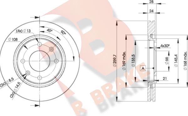 R Brake 78RBD29406 - Гальмівний диск autocars.com.ua