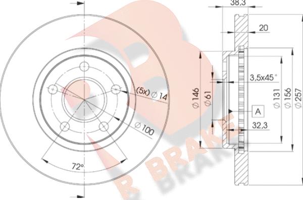 R Brake 78RBD29718 - Гальмівний диск autocars.com.ua